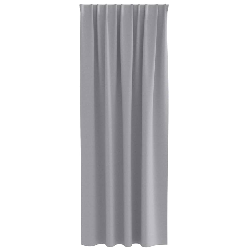Fekete Függöny Gyűrűkkel 2 pcs Világosszürke 260 x 140 cm