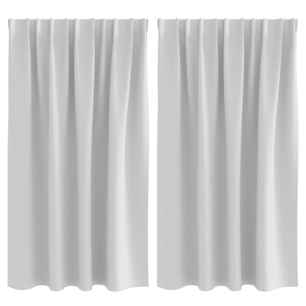 Fekete Függöny Gyűrűkkel 2 pcs Halvány szürke 140 x 140 cm