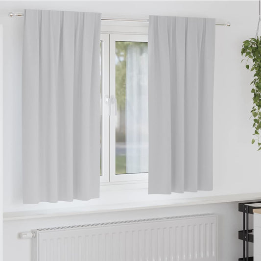 Fekete Függöny Gyűrűkkel 2 pcs Világosszürke 175 x 140 cm