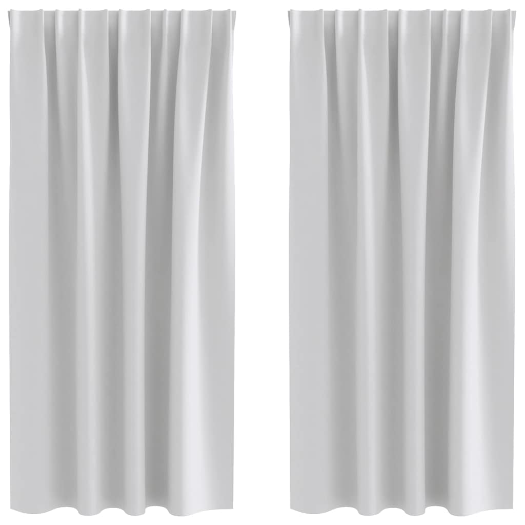 Fekete Függöny Gyűrűkkel 2 pcs Világosszürke 175 x 140 cm
