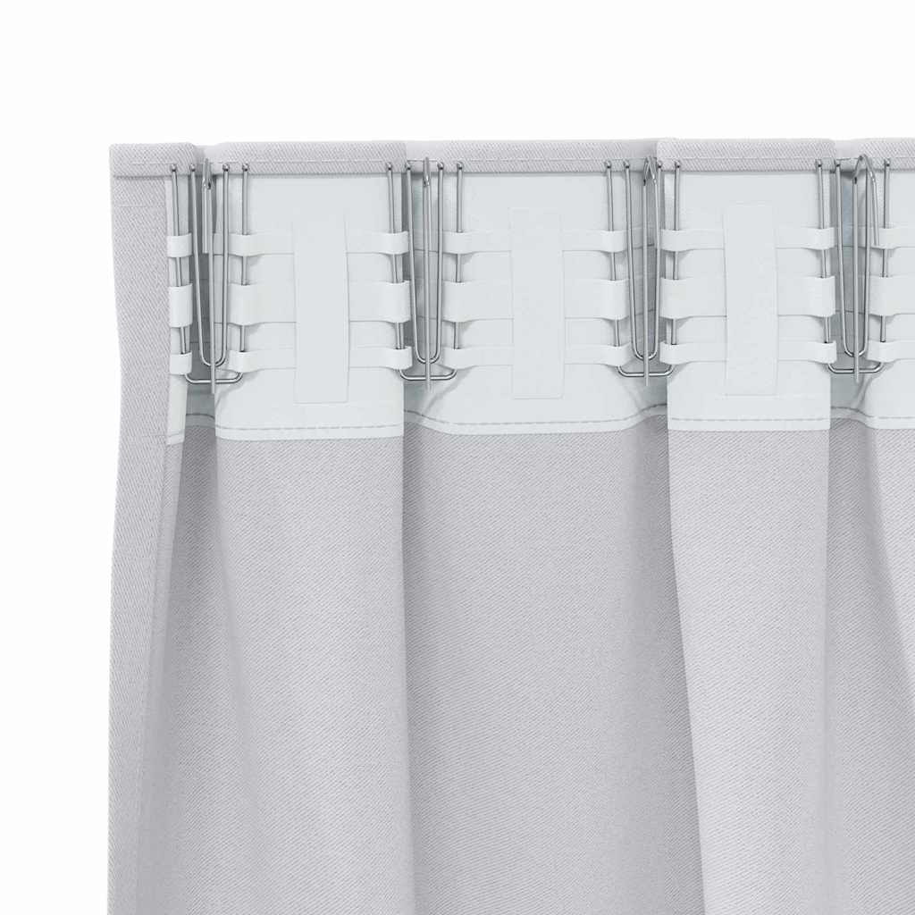 Fekete Függöny Gyűrűkkel 2 pcs Halvány szürke 225 x 140 cm