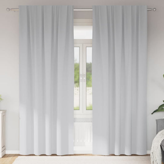 Fekete Függöny Gyűrűkkel 2 pcs Halvány szürke 245 x 140 cm