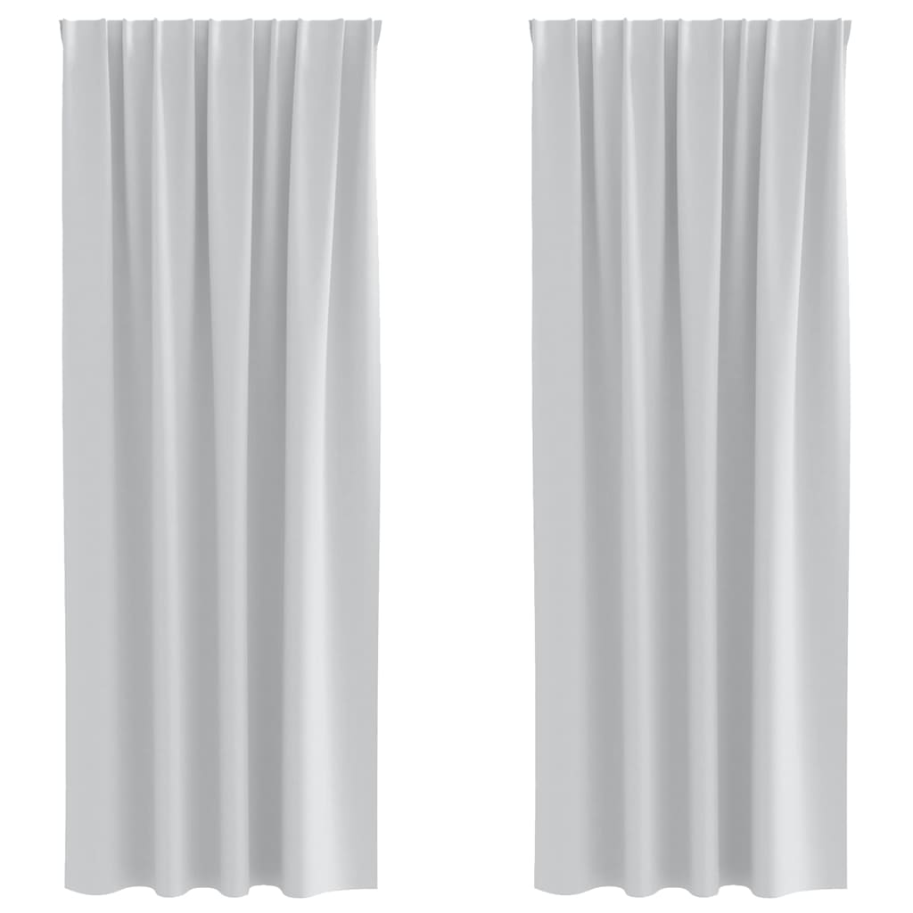 Fekete Függöny Gyűrűkkel 2 pcs Halvány szürke 260 x 140 cm