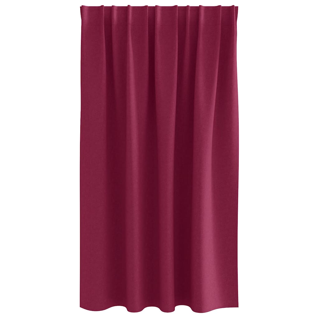 Fekete Függöny Gyűrűkkel 2 pcs Bordó 140 x 140 cm Poliészter