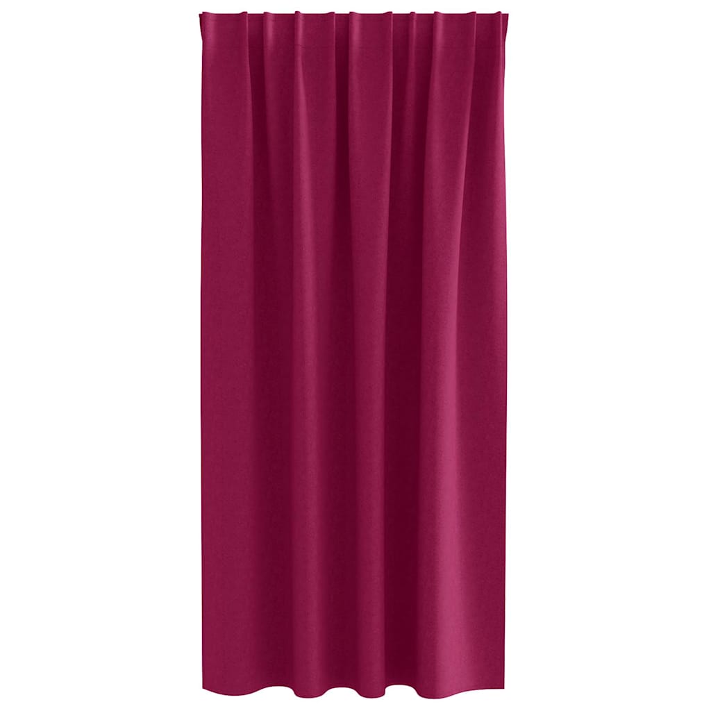 Fekete Függöny Gyűrűkkel 2 pcs Bordó 175 x 140 cm Poliészter