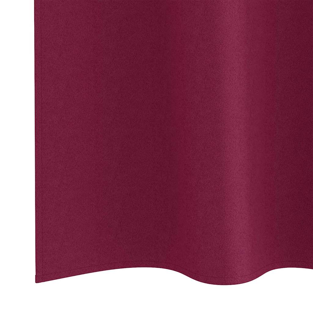 Fekete Függöny Gyűrűkkel 2 pcs Bordó 260 x 140 cm Poliészter