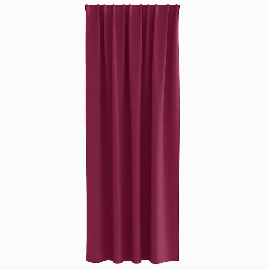 Fekete Függöny Gyűrűkkel 2 pcs Bordó 260 x 140 cm Poliészter