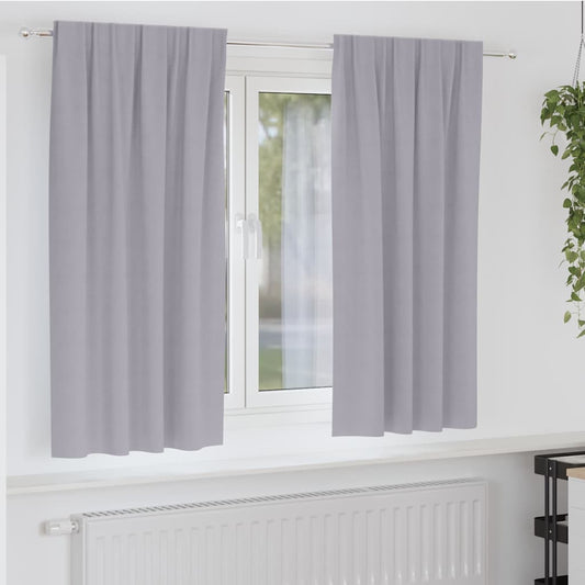 Fekete Függöny Gyűrűkkel 2 pcs Fém Szürke 175 x 140 cm