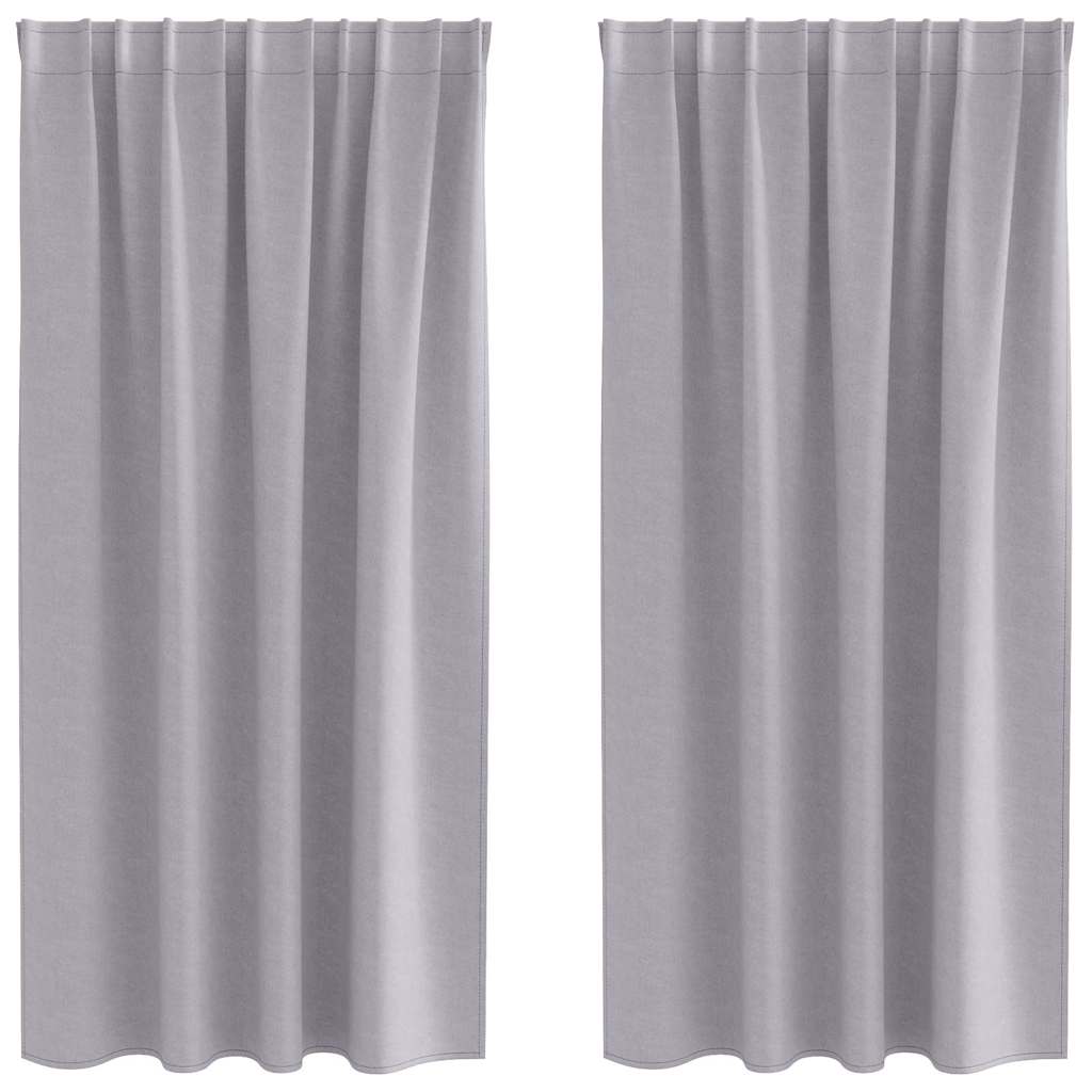 Fekete Függöny Gyűrűkkel 2 pcs Fém Szürke 175 x 140 cm