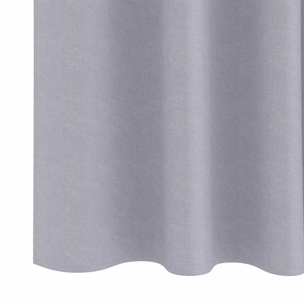 Fekete Függöny Gyűrűkkel 2 pcs Fém Szürke 245 x 140 cm