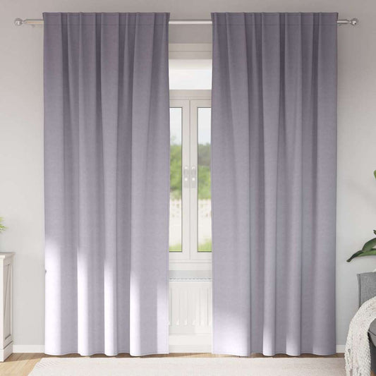 Fekete Függöny Gyűrűkkel 2 pcs Fém Szürke 245 x 140 cm