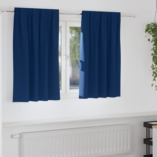 Fekete Függöny Gyűrűkkel 2 pcs Sötét kék 140 x 140 cm