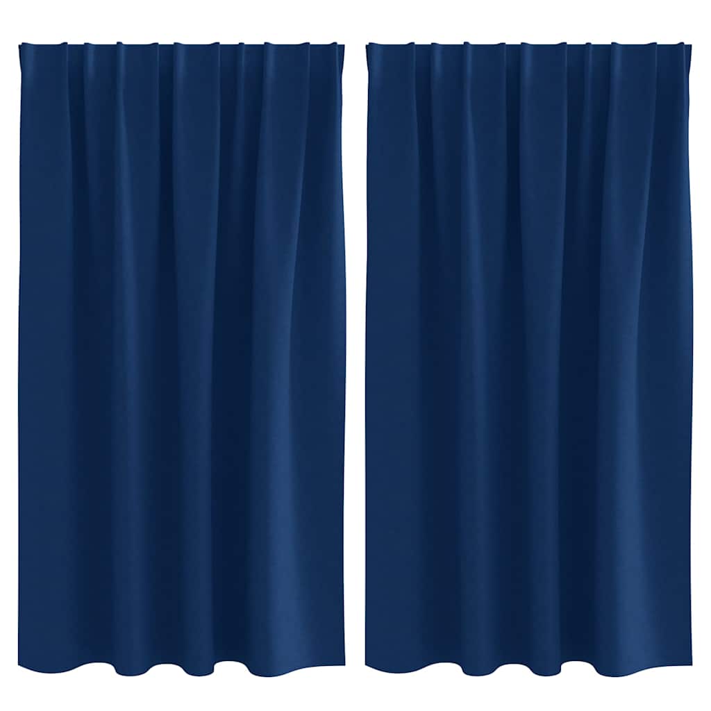 Fekete Függöny Gyűrűkkel 2 pcs Sötét kék 140 x 140 cm