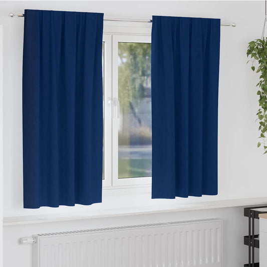 Fekete Függöny Gyűrűkkel 2 pcs Sötét kék 175 x 140 cm