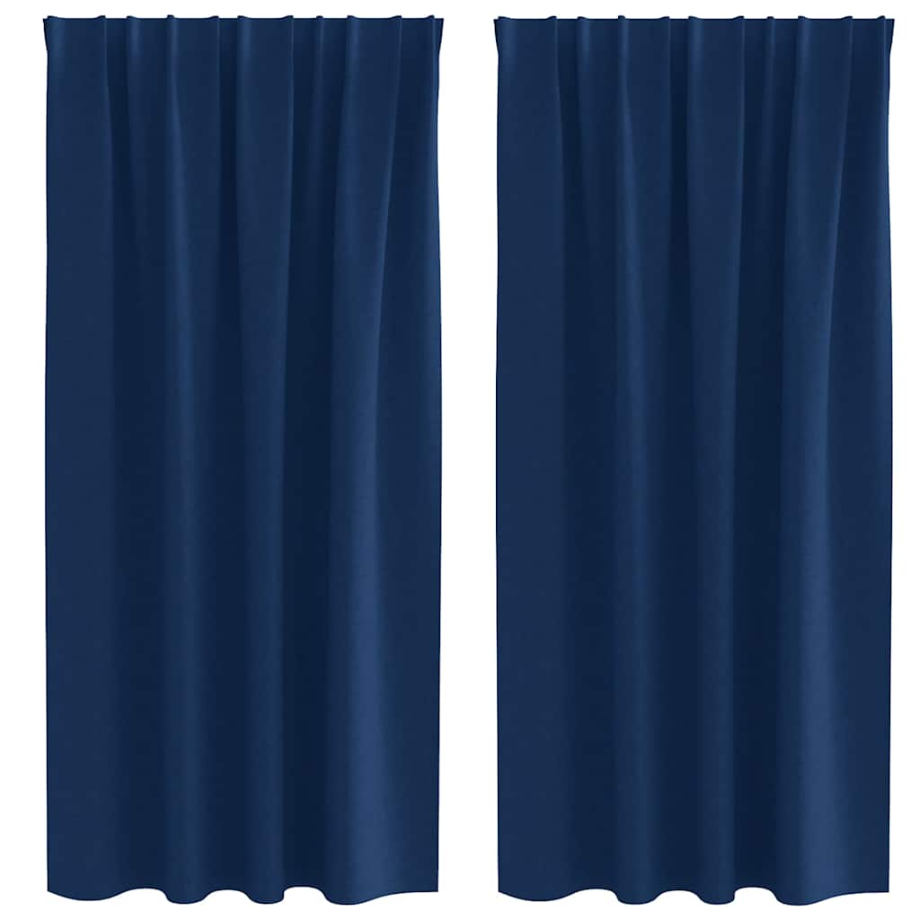 Fekete Függöny Gyűrűkkel 2 pcs Sötét kék 175 x 140 cm