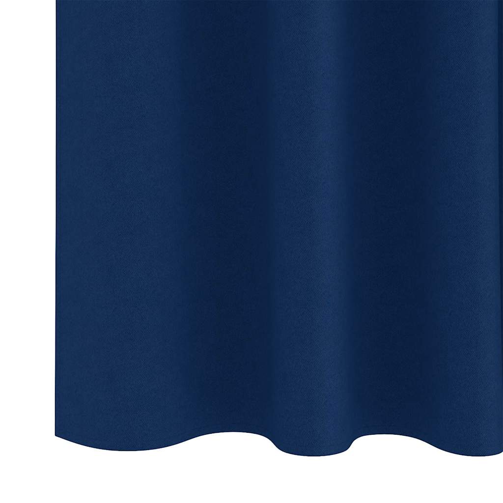 Fekete Függöny Gyűrűkkel 2 pcs Sötét kék 225 x 140 cm