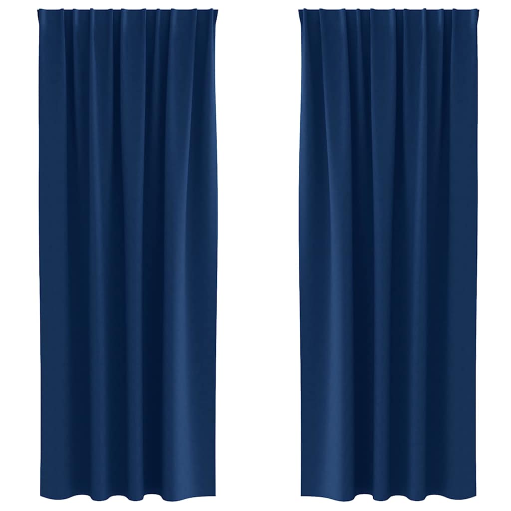 Fekete Függöny Gyűrűkkel 2 pcs Sötét kék 225 x 140 cm