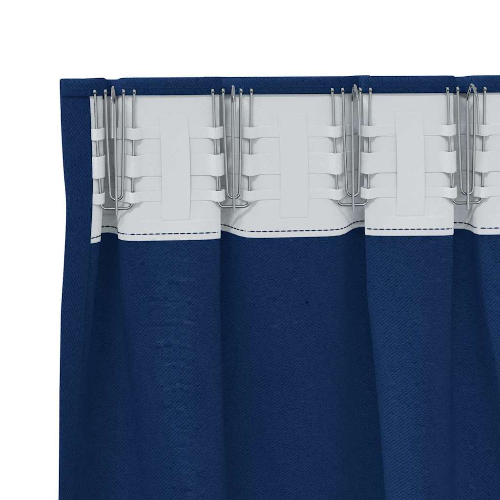Fekete Függöny Gyűrűkkel 2 pcs Sötét kék 245 x 140 cm