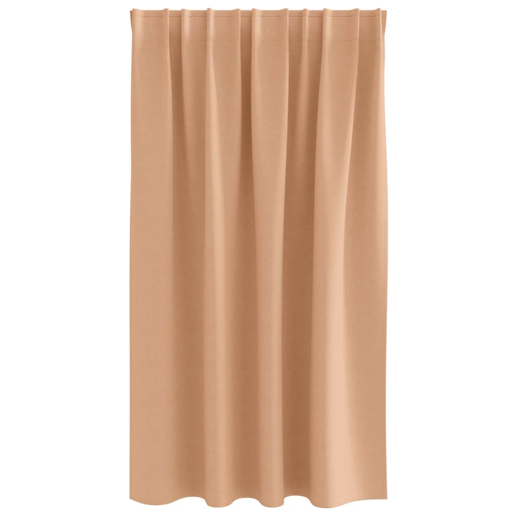 Fekete Függöny Gyűrűkkel 2 pcs Világos Barna 140 x 140 cm