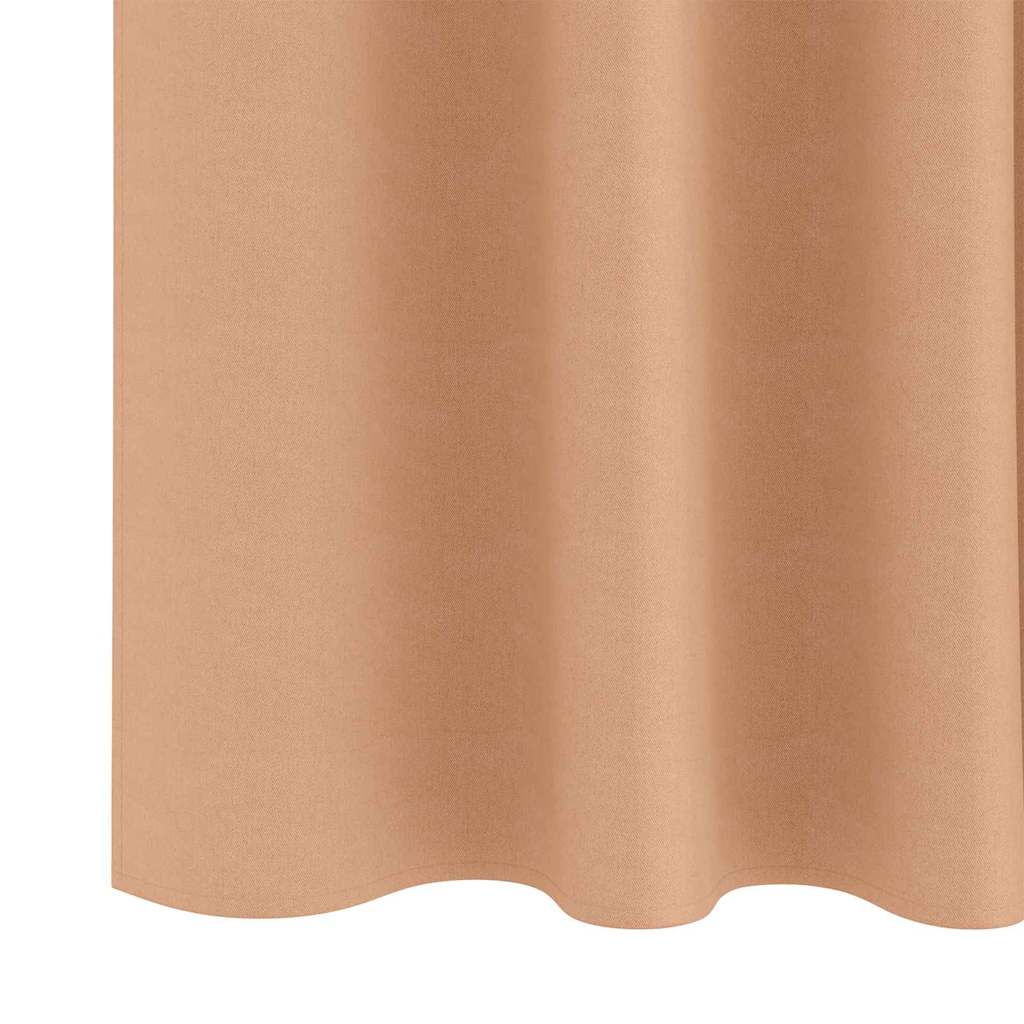 Fekete Függöny Gyűrűkkel 2 pcs Világos Barna 225 x 140 cm