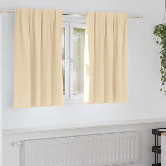 Fekete Függöny Gyűrűkkel 2 pcs Krém 140 x 140 cm Poliészter