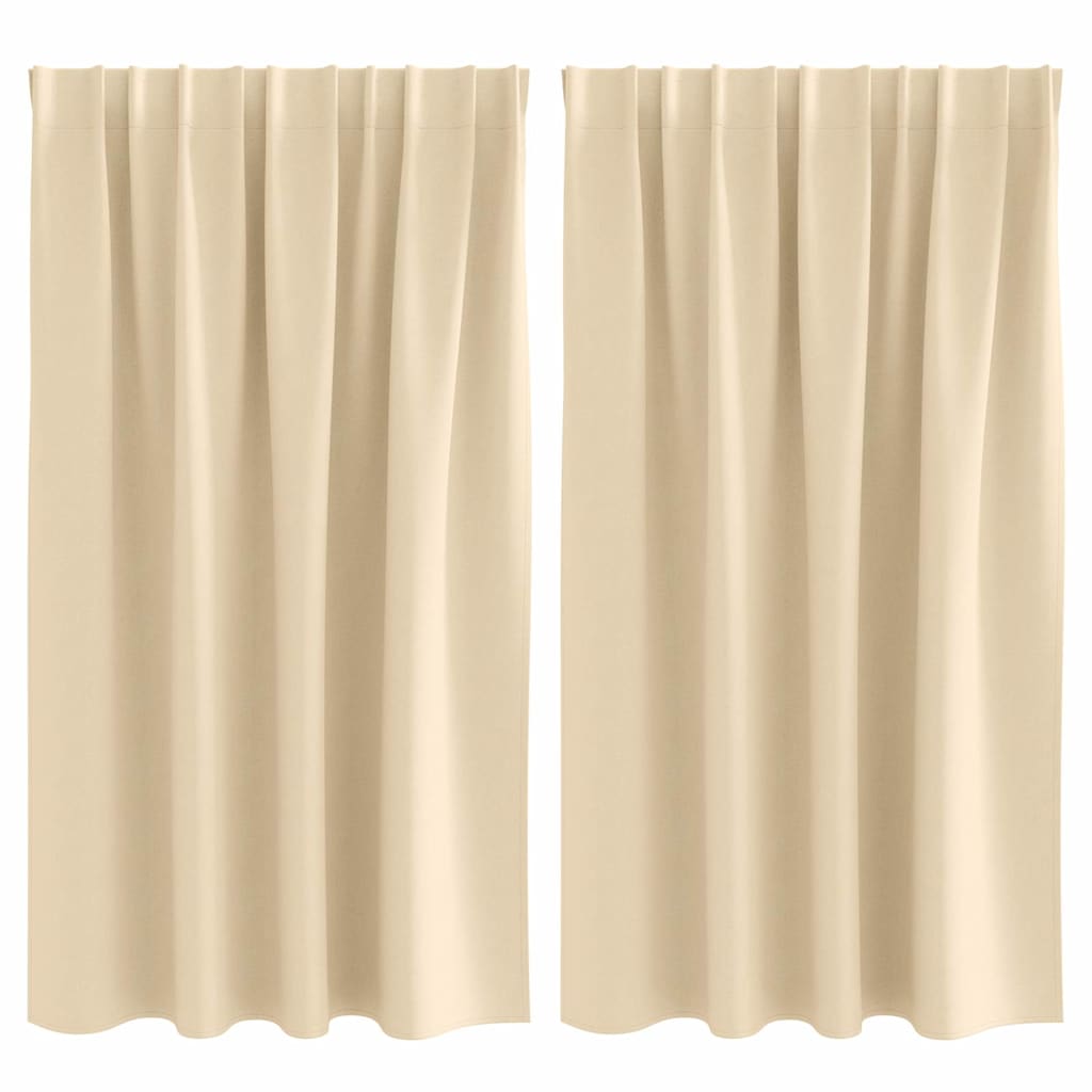 Fekete Függöny Gyűrűkkel 2 pcs Krém 140 x 140 cm Poliészter