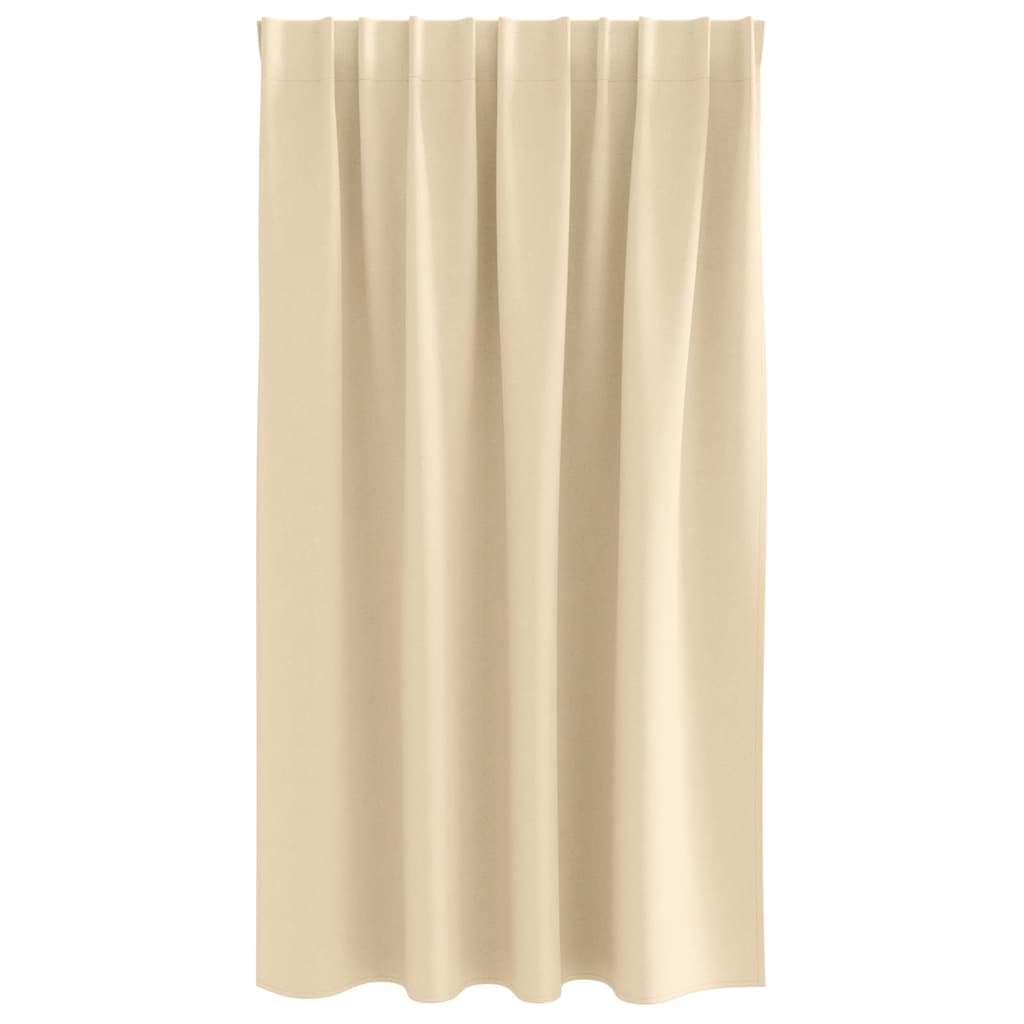 Fekete Függöny Gyűrűkkel 2 pcs Krém 140 x 140 cm Poliészter