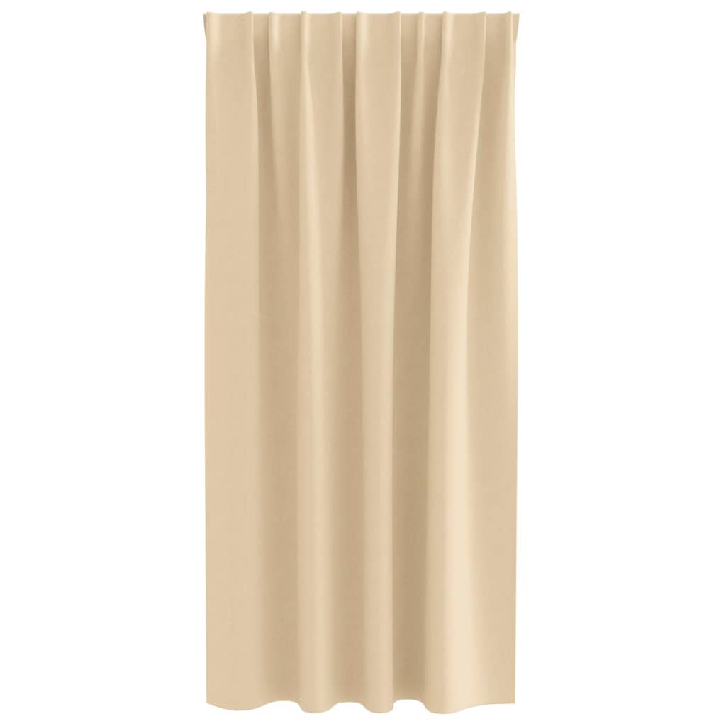 Fekete Függöny Gyűrűkkel 2 pcs Krém 175 x 140 cm Poliészter