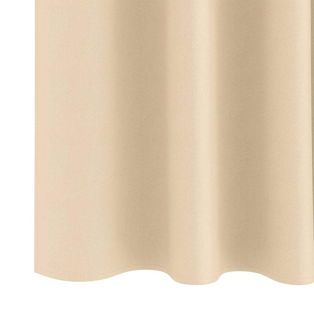 Fekete Függöny Gyűrűkkel 2 pcs Krém 225 x 140 cm Poliészter