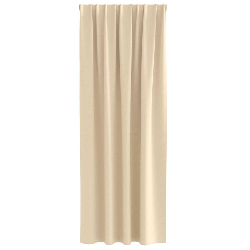 Fekete Függöny Gyűrűkkel 2 pcs Krém 245 x 140 cm Poliészter