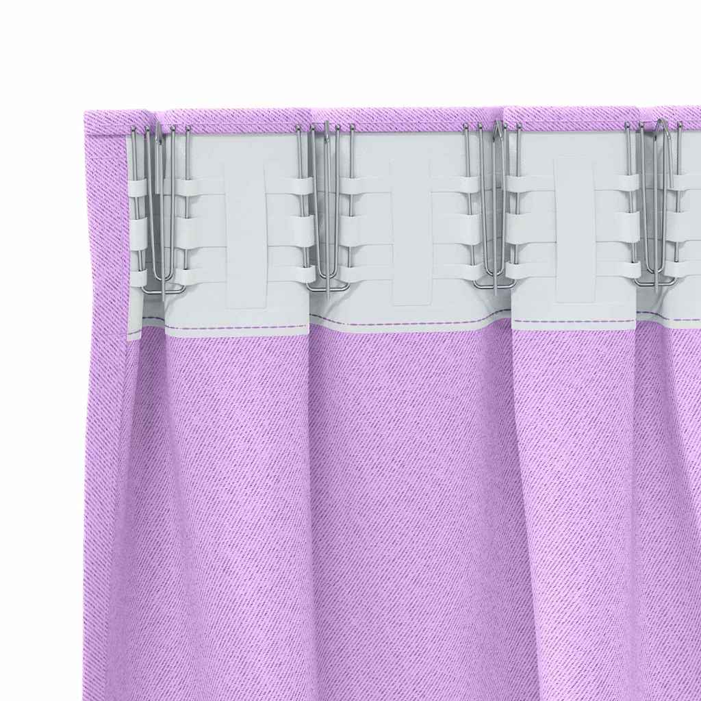 Fekete Függöny Gyűrűkkel 2 pcs Lila 140 x 140 cm Poliészter