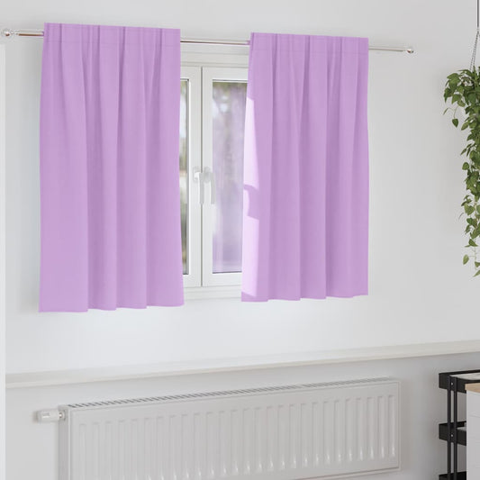 Fekete Függöny Gyűrűkkel 2 pcs Lila 140 x 140 cm Poliészter