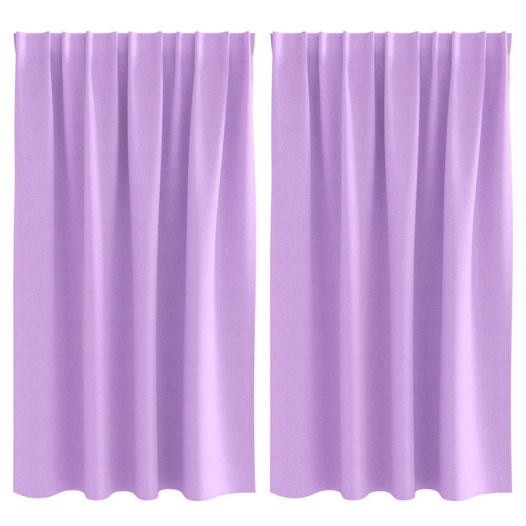 Fekete Függöny Gyűrűkkel 2 pcs Lila 140 x 140 cm Poliészter