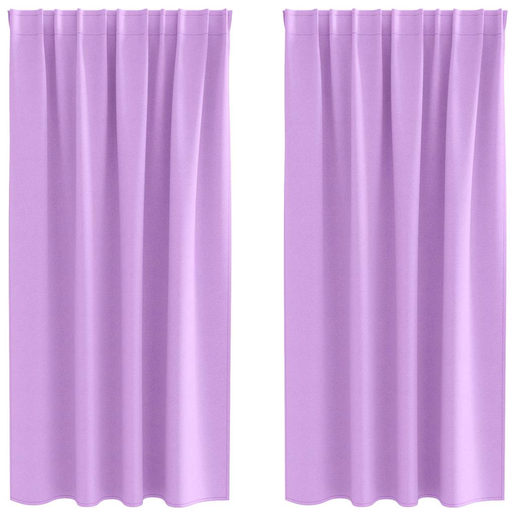 Fekete Függöny Gyűrűkkel 2 pcs Lila 175 x 140 cm Poliészter