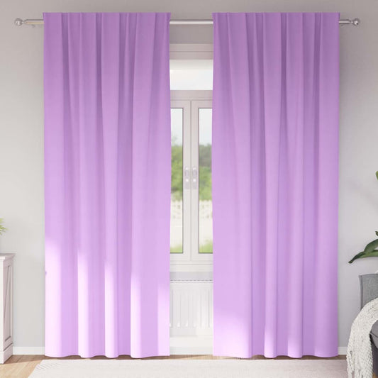 Fekete Függöny Gyűrűkkel 2 pcs Lila 245 x 140 cm Poliészter