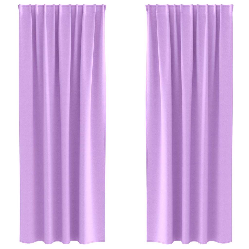 Fekete Függöny Gyűrűkkel 2 pcs Lila 245 x 140 cm Poliészter