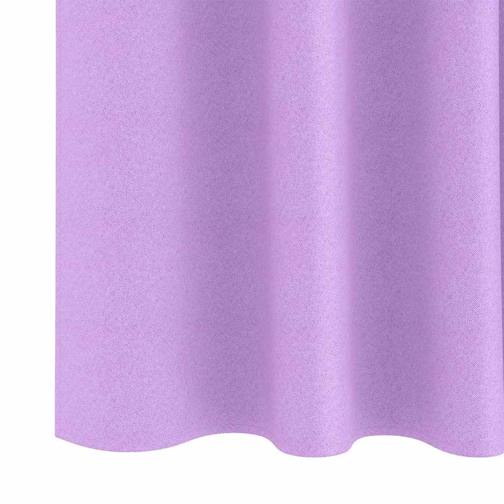 Fekete Függöny Gyűrűkkel 2 pcs Lila 260 x 140 cm Poliészter