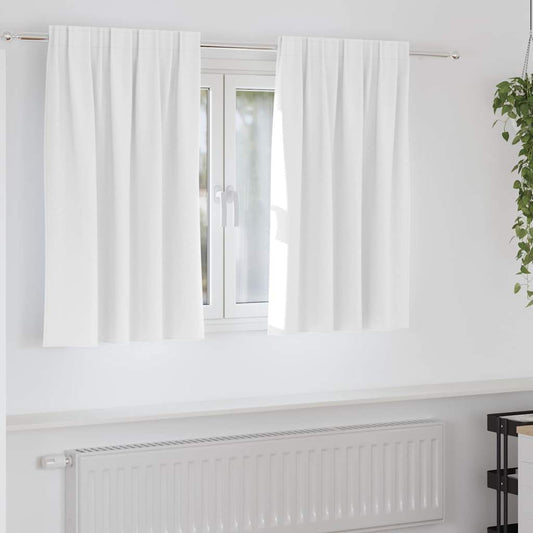 Fekete Függöny Gyűrűkkel 2 pcs Fényes fehér 140 x 140 cm