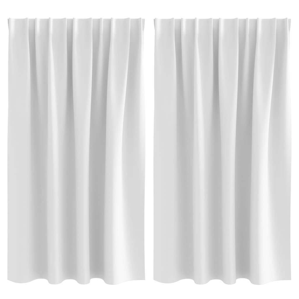 Fekete Függöny Gyűrűkkel 2 pcs Fényes fehér 140 x 140 cm