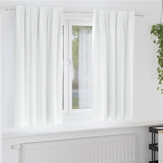 Fekete Függöny Gyűrűkkel 2 pcs Fényes fehér 175 x 140 cm