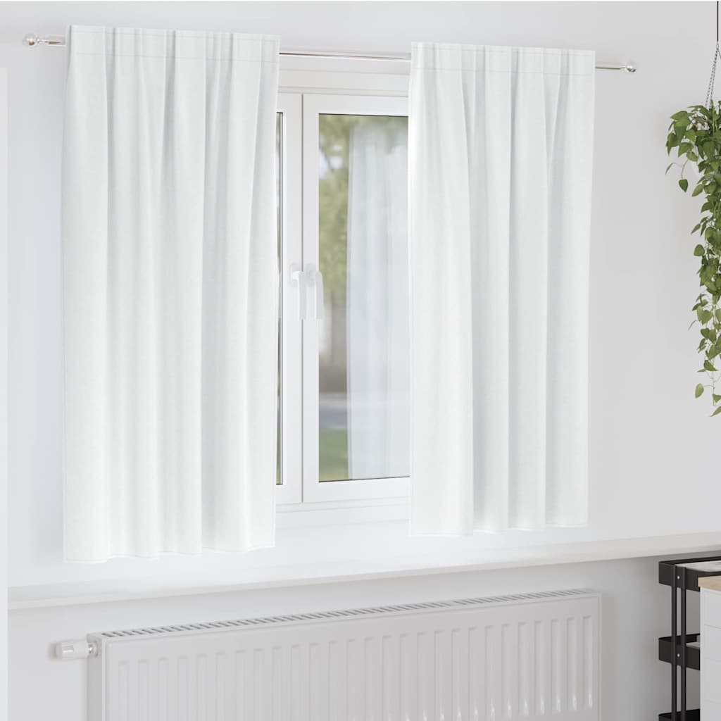 Fekete Függöny Gyűrűkkel 2 pcs Fényes fehér 175 x 140 cm