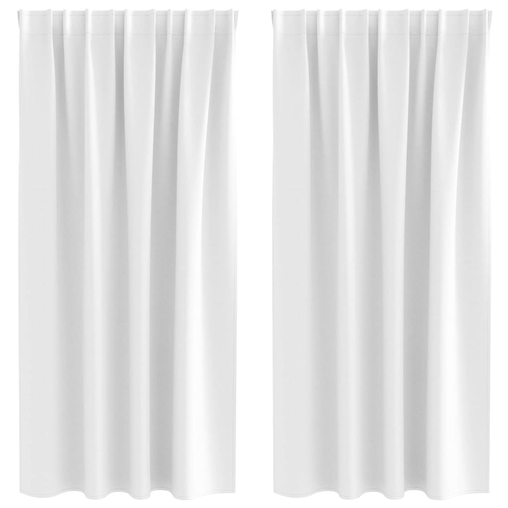 Fekete Függöny Gyűrűkkel 2 pcs Fényes fehér 175 x 140 cm