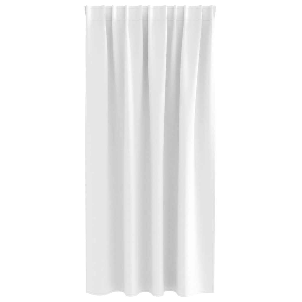 Fekete Függöny Gyűrűkkel 2 pcs Fényes fehér 175 x 140 cm
