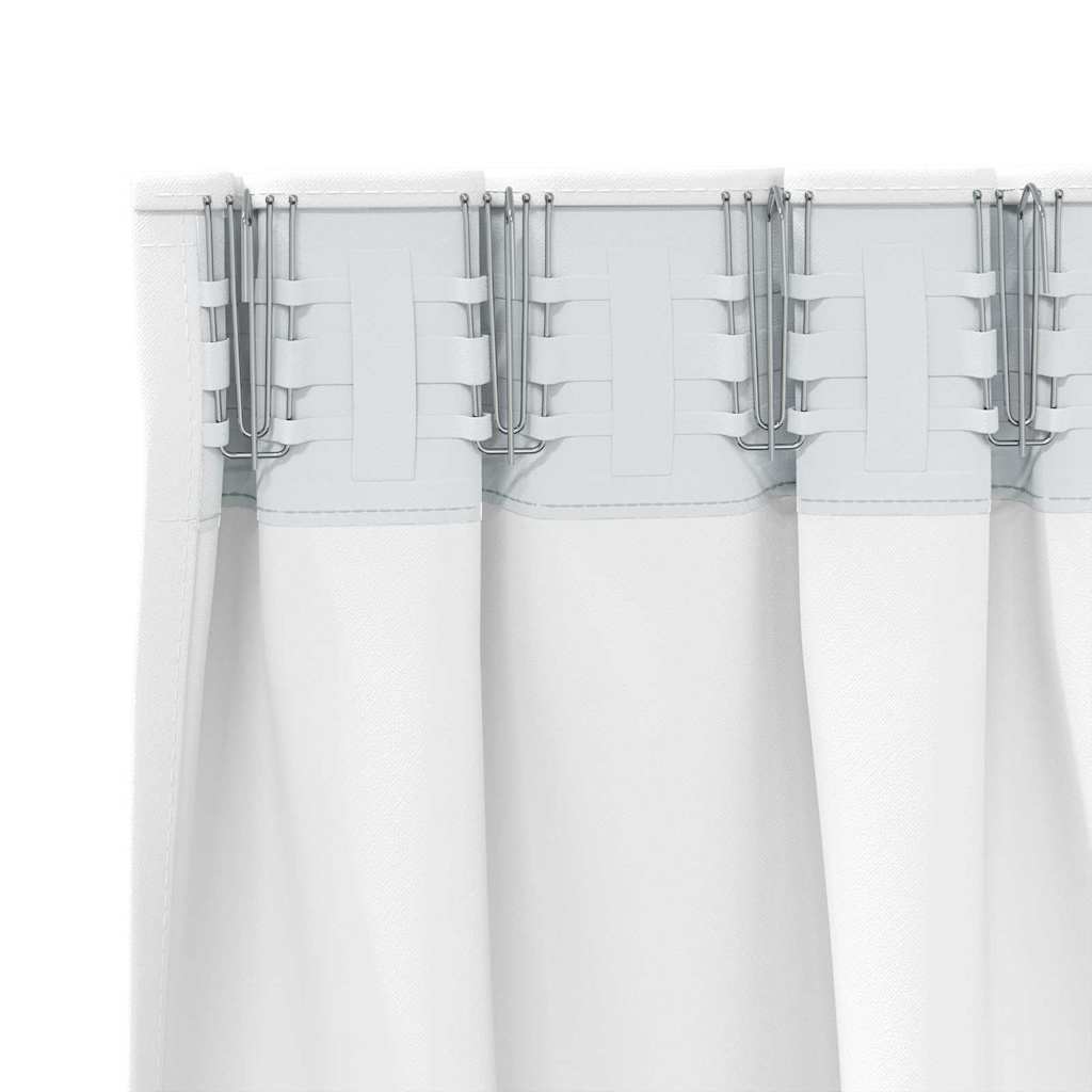 Fekete Függöny Gyűrűkkel 2 pcs Tiszta Fehér 245 x 140 cm