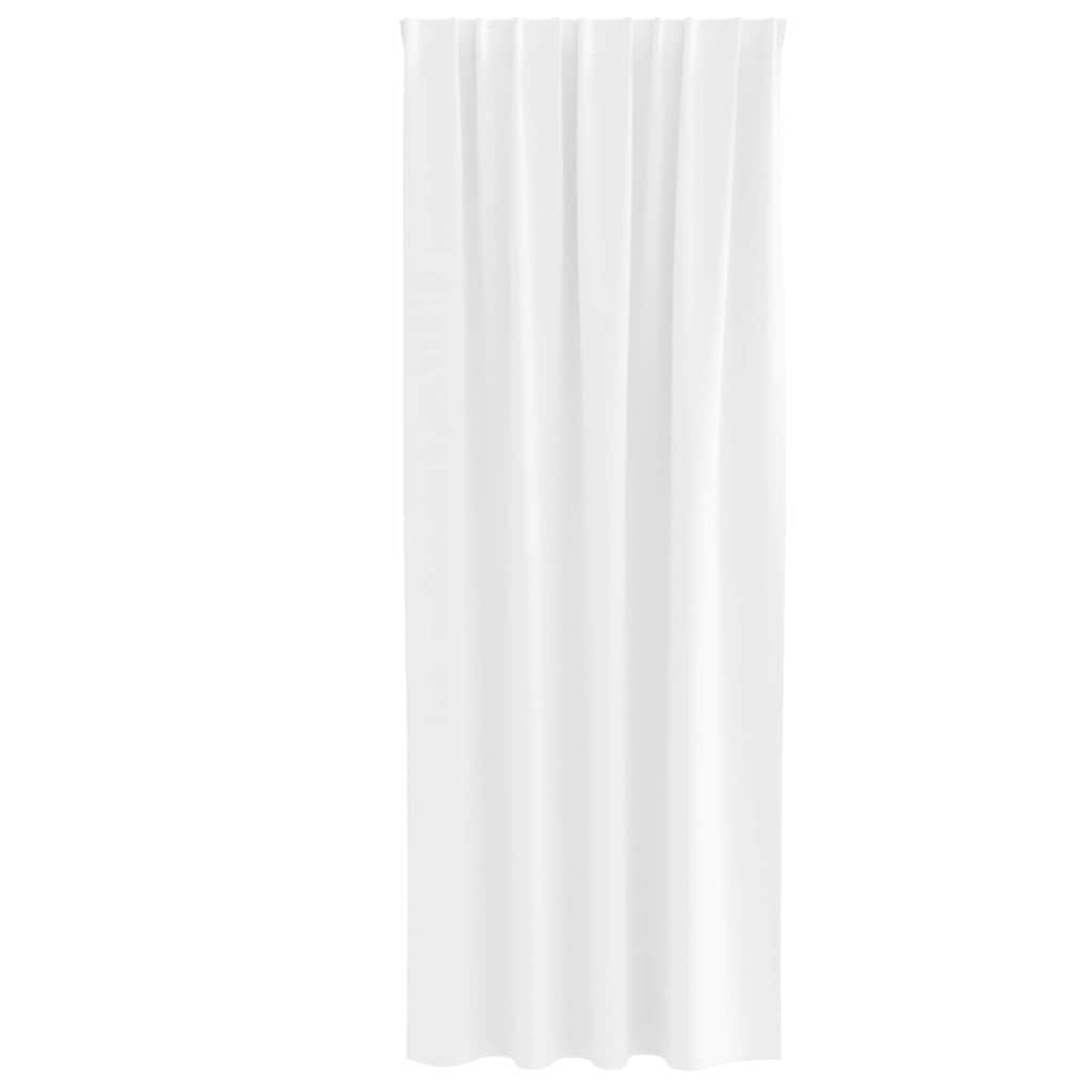 Fekete Függöny Gyűrűkkel 2 pcs Tiszta Fehér 245 x 140 cm