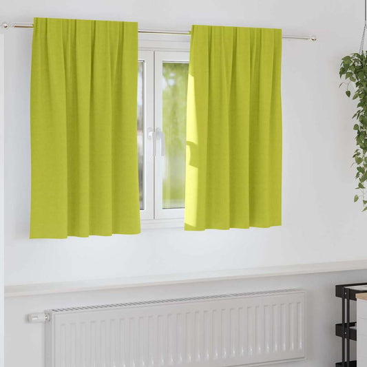 Fekete Függöny Gyűrűkkel 2 pcs Zöld 140 x 140 cm Poliészter