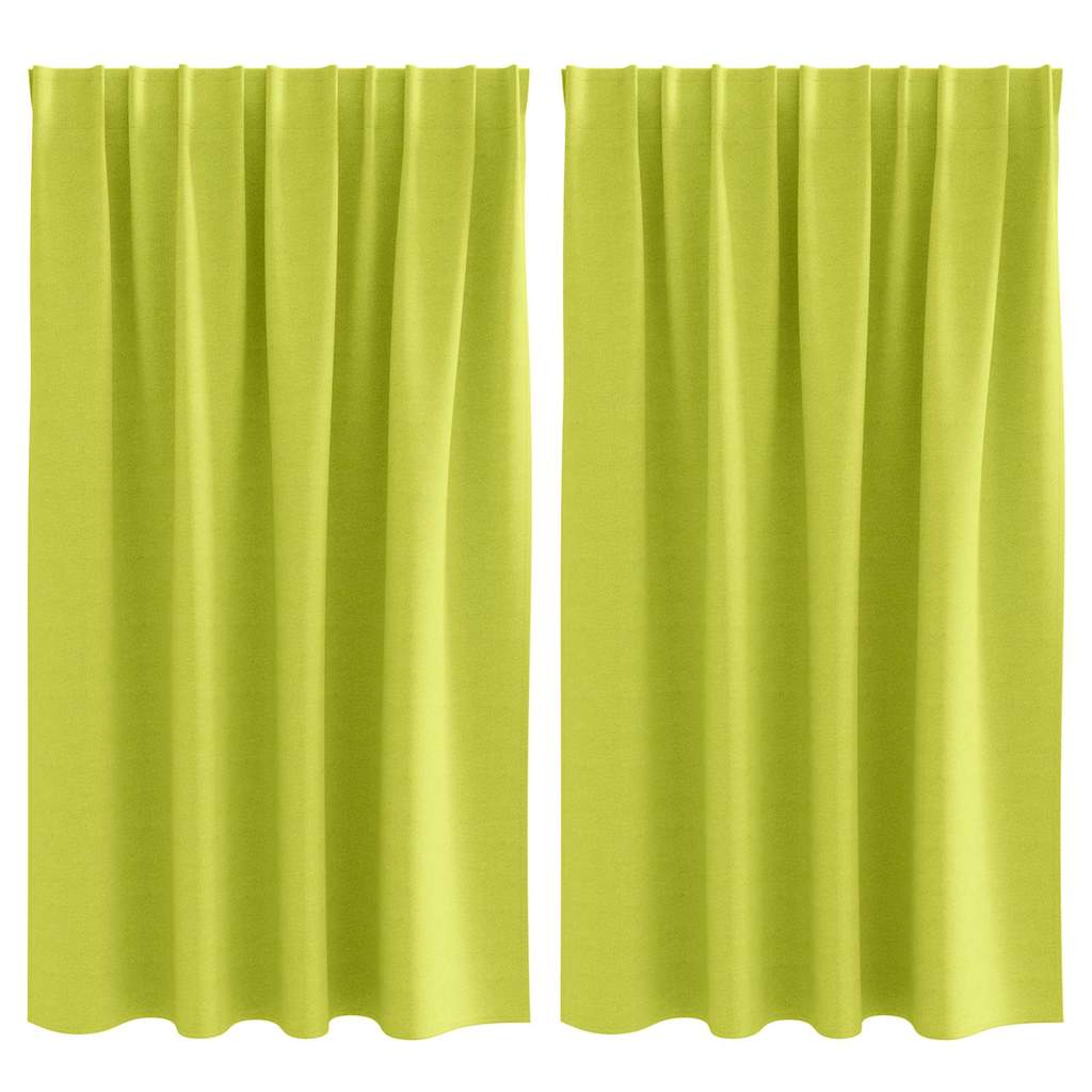 Fekete Függöny Gyűrűkkel 2 pcs Zöld 140 x 140 cm Poliészter