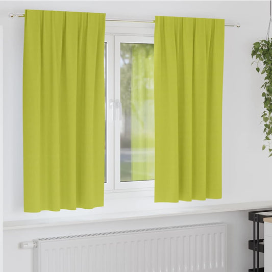 Fekete Függöny Gyűrűkkel 2 pcs Zöld 175 x 140 cm Poliészter