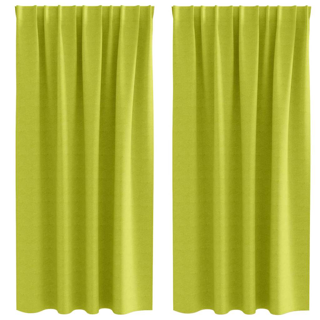 Fekete Függöny Gyűrűkkel 2 pcs Zöld 175 x 140 cm Poliészter