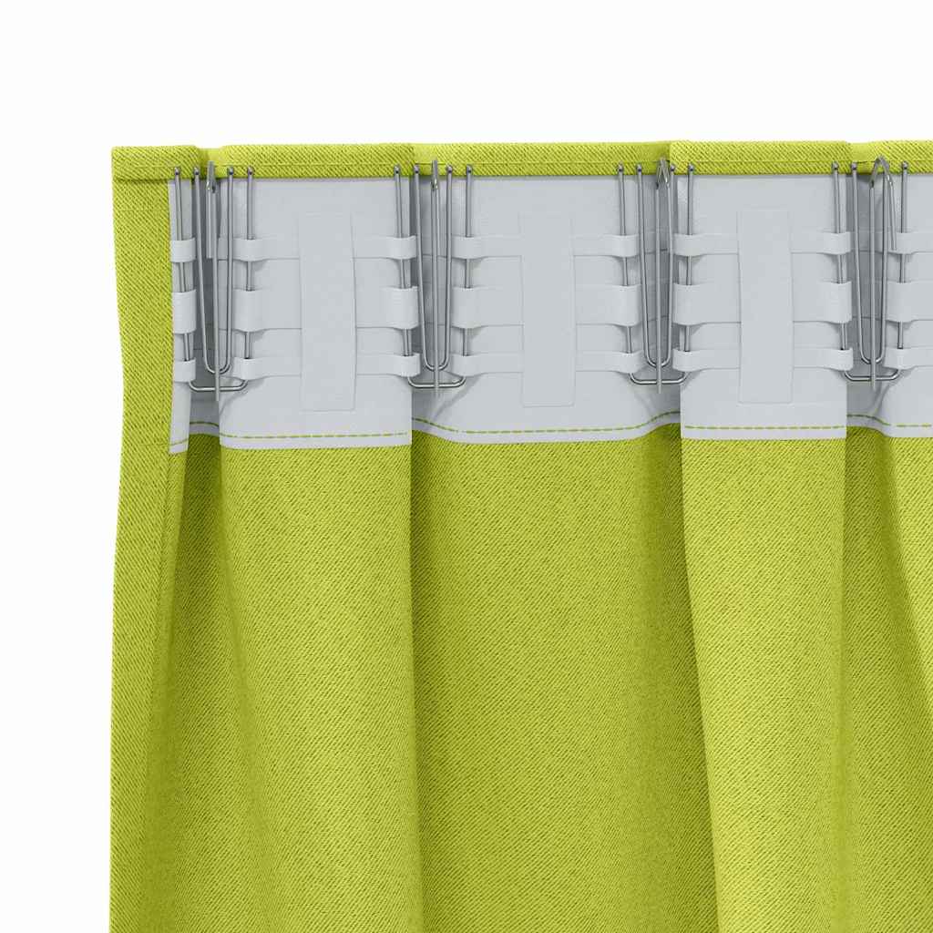 Fekete Függöny Gyűrűkkel 2 pcs Zöld 245 x 140 cm Poliészter